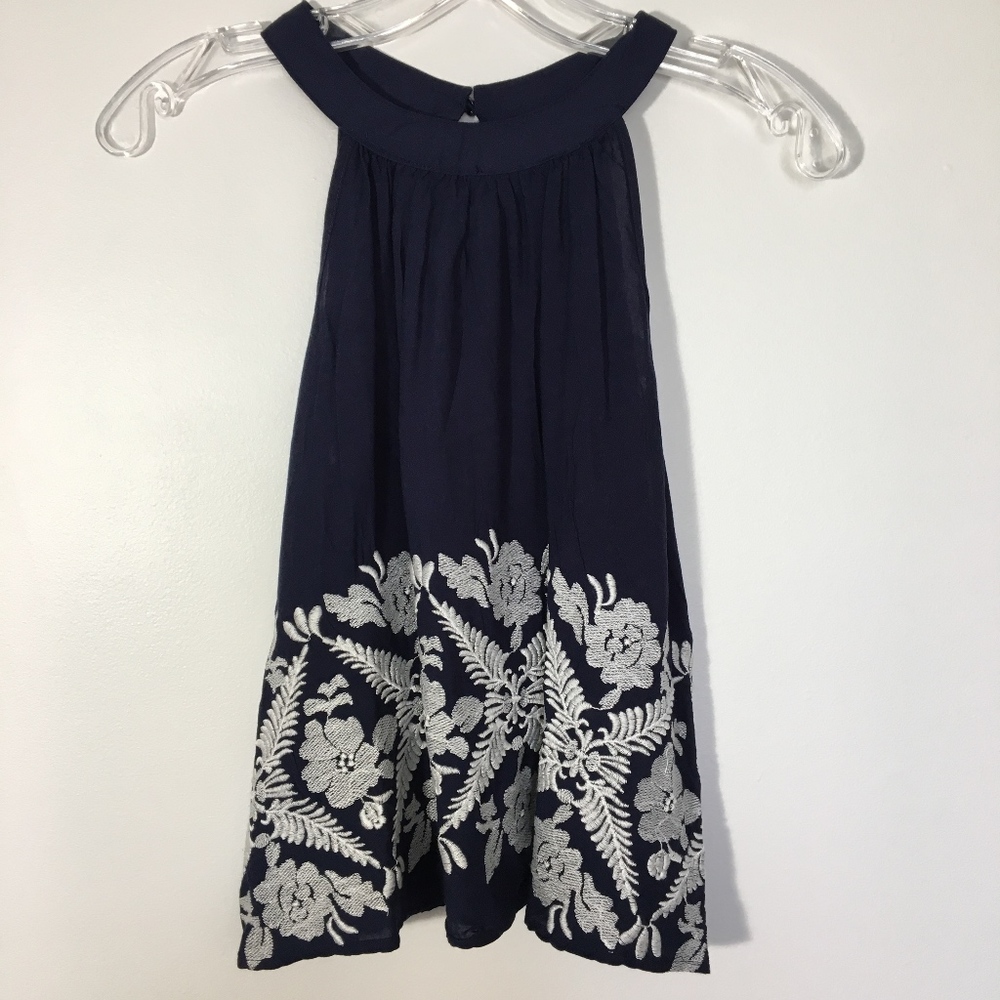 Anthropologie Caution to the Wind Navy Tank Med